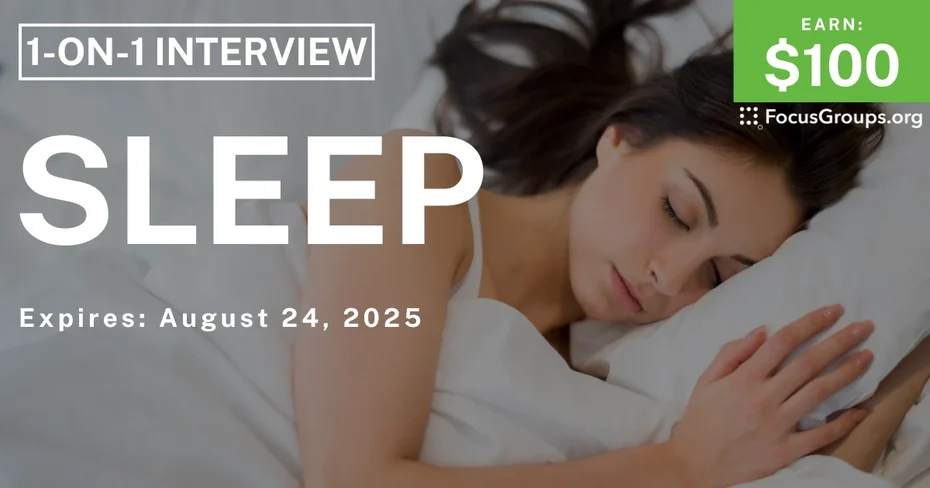 Research Study on Sleep - $100