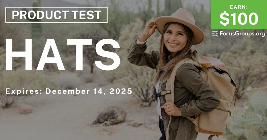 Product Test on Hats - $100 - $100 - 12/02/2025