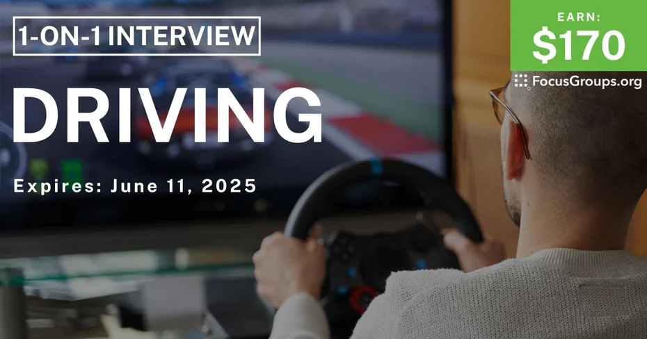 Research Study in Boston on Driving - $170 - 05/14/2025