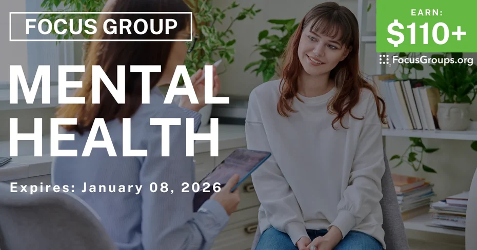 Research Study on Mental Health - $110+ - $110-$135 - 12/18/2025