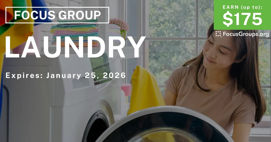 Laundry Study for Women in Cincinnati - up to $175 - up to $175 - 01/13/2026