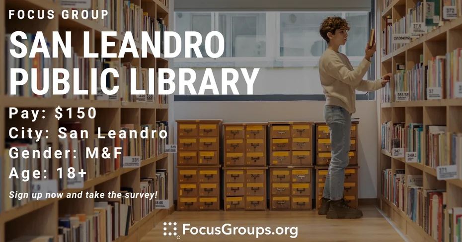 Focus Group on San Leandro Public Library in San Leandro