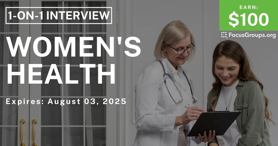 Research Study on Women's Health - $100