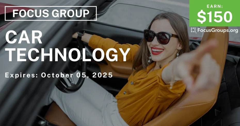 Focus Group in SF on Car Technology - $150