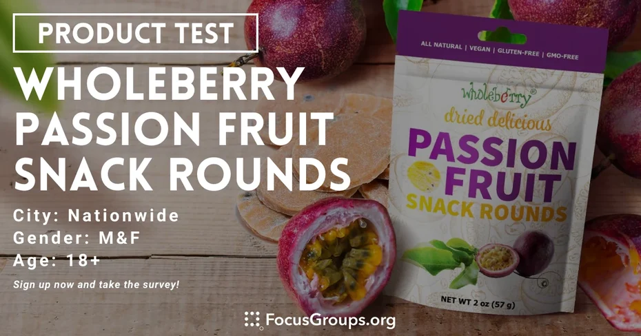 Product testing - Wholeberry Passion Fruit Snack Rounds