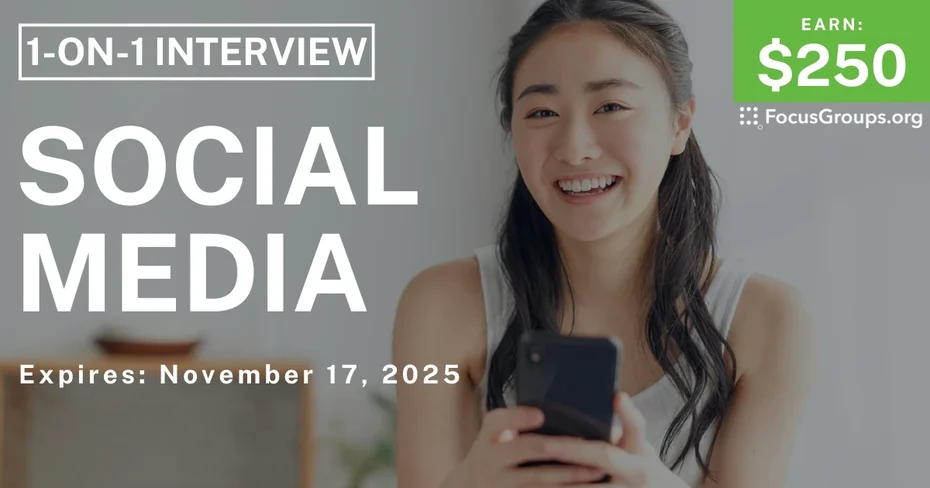 Research Study on Social Media - $250 - $250 - 11/13/2025