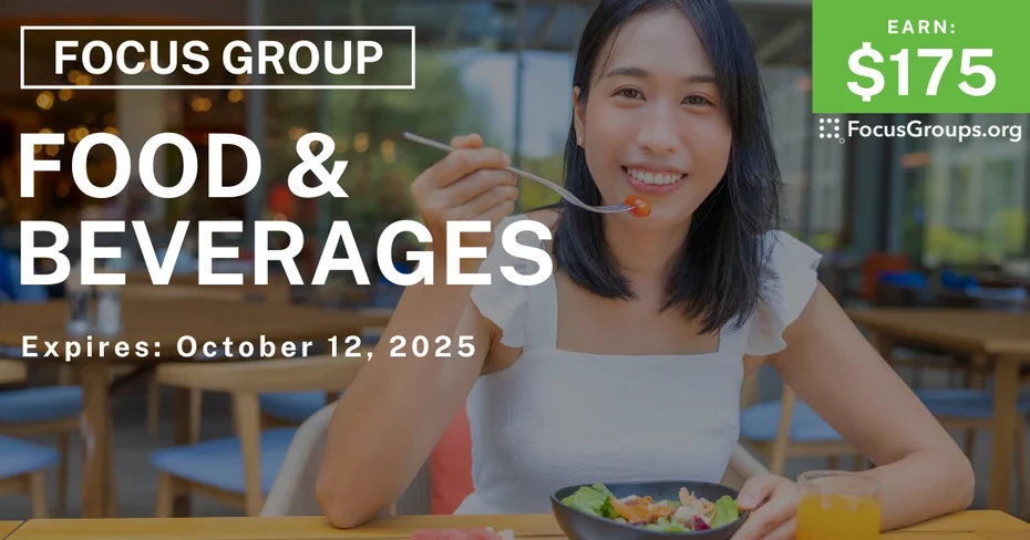 Focus Group in Tampa on Foods & Beverages - $175