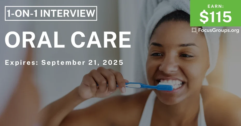 Research Study in Cincinnati on Oral Care - $115