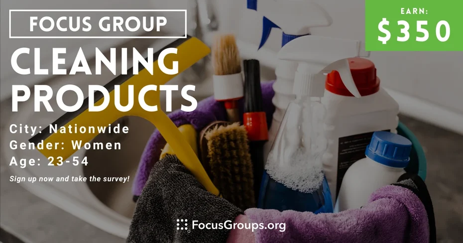 Focus Group for Women on Cleaning Products