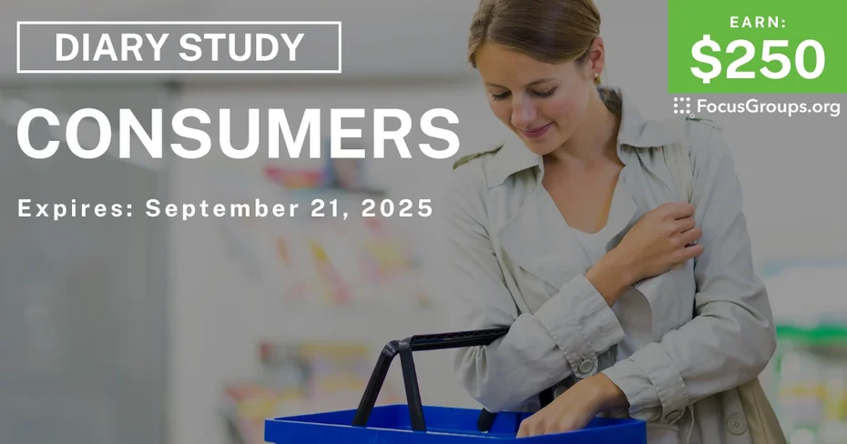Research Study for Consumers - $250