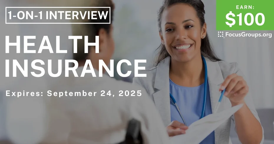 Research Study in Alabama on Health Insurance - $100