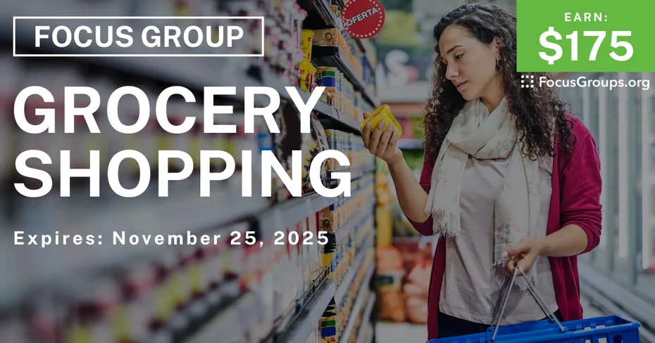 Focus Group for Moms in San Antonio on Grocery Shopping - $175 - $175 - 11/18/2025