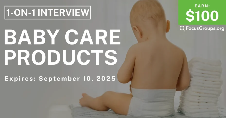 Research Study in Virginia on Baby Care Products - $100