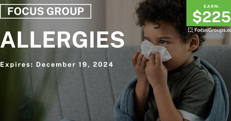 Focus Group for Parents & Kids in Boston on Allergies