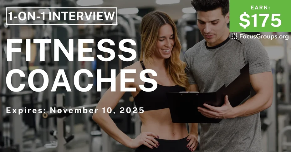 Research Study for Fitness Coaches - $175 - $175 - 10/29/2025