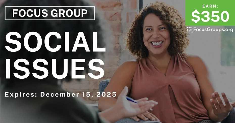 Focus Group in NYC on Social Issues - $350 - $350 - 12/03/2025