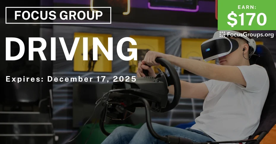 Focus Group in Boston on Driving - $170 - $170 - 12/02/2025