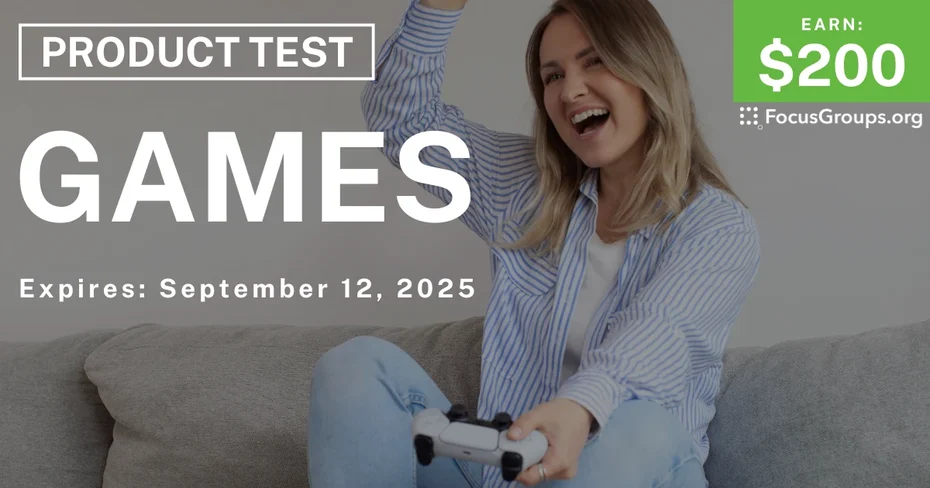 Product Test on Games - $200