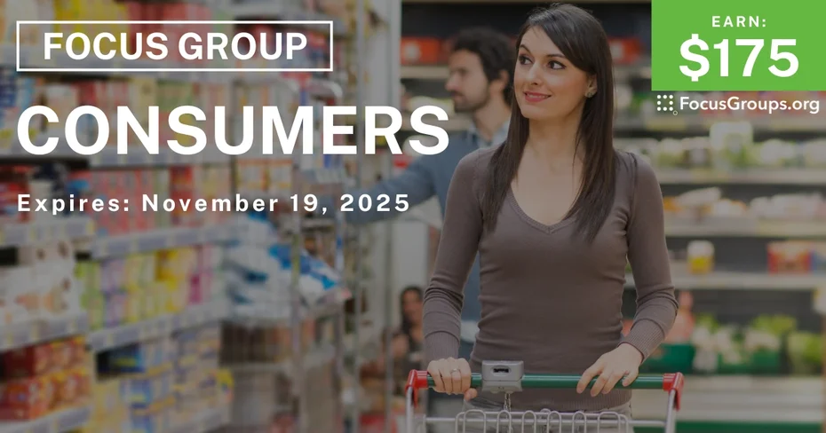 Focus Group in Boston for Consumers - $175 - $175 - 11/11/2025