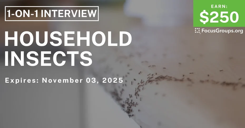 Research Study in Nashville on Household Insects - $250