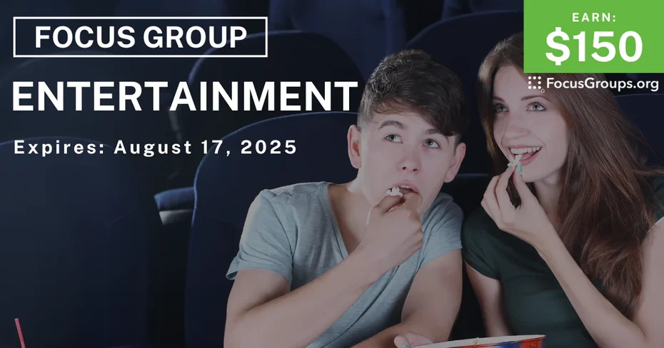 Focus Group in Irvine on Entertainment - $150