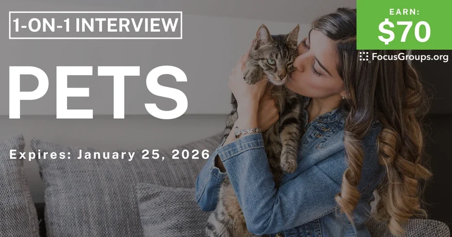 Research Study on Pets - $70 - $70 - 01/13/2026