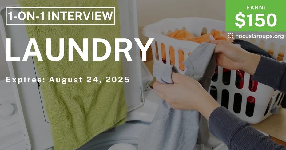 Research Study in Cincinnati on Laundry - $150