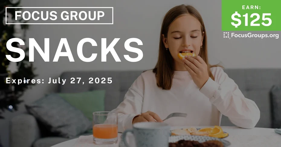 Focus Group for Parents in Chicago on Snacks - $125
