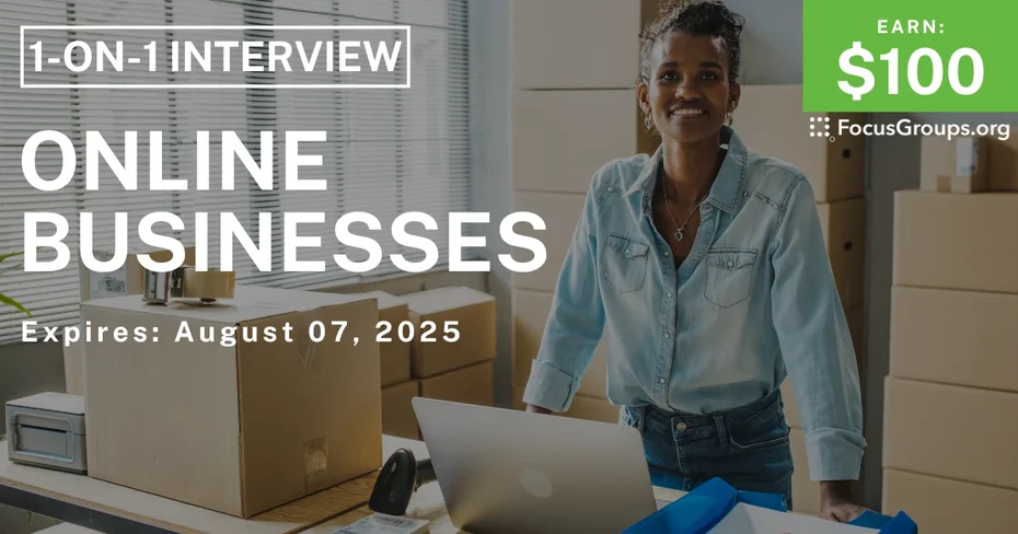 Research Study on Online Businesses - $100