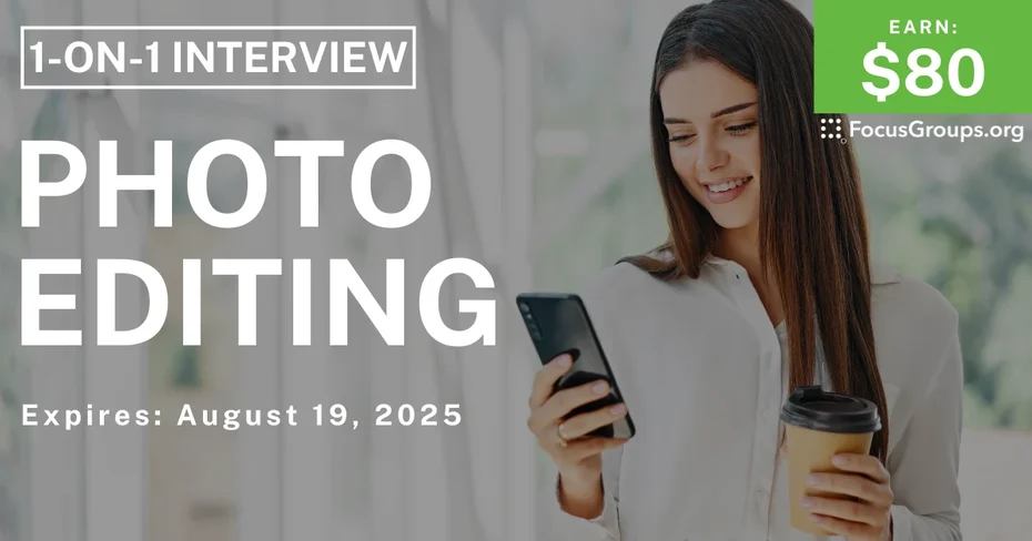 Research Study on Photo Editing - $80