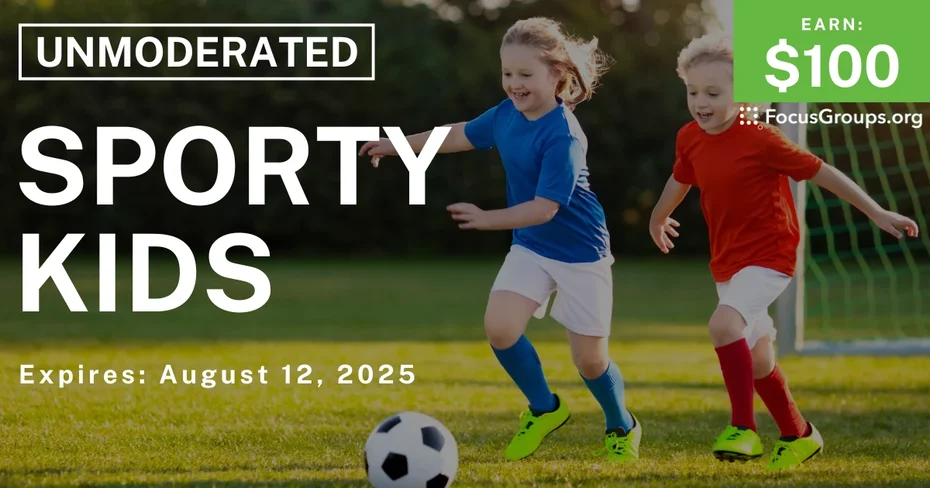 Research Study for Parents on Sporty Kids - $100