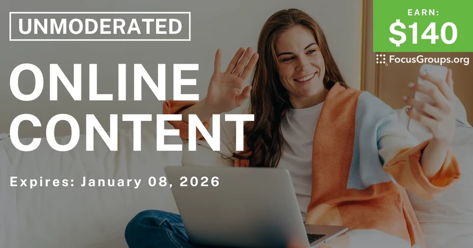 Research Study on Online Content - $140 - $140 - 12/19/2025