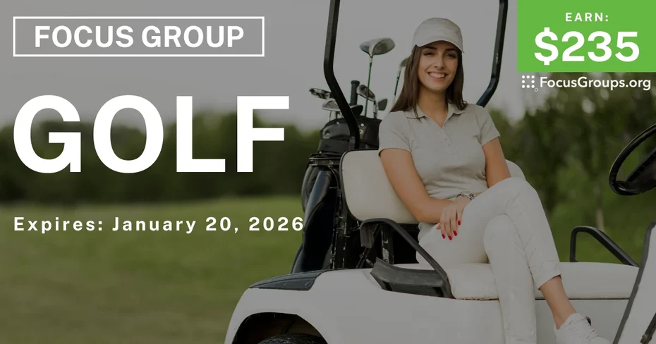 Focus Group on Golf - $235 - $235 - 01/09/2026