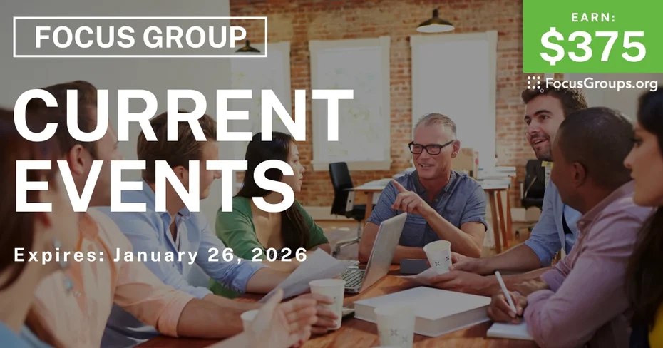 Focus Group in Sunnyvale on Local Issues - $375 - $375 - 01/07/2026