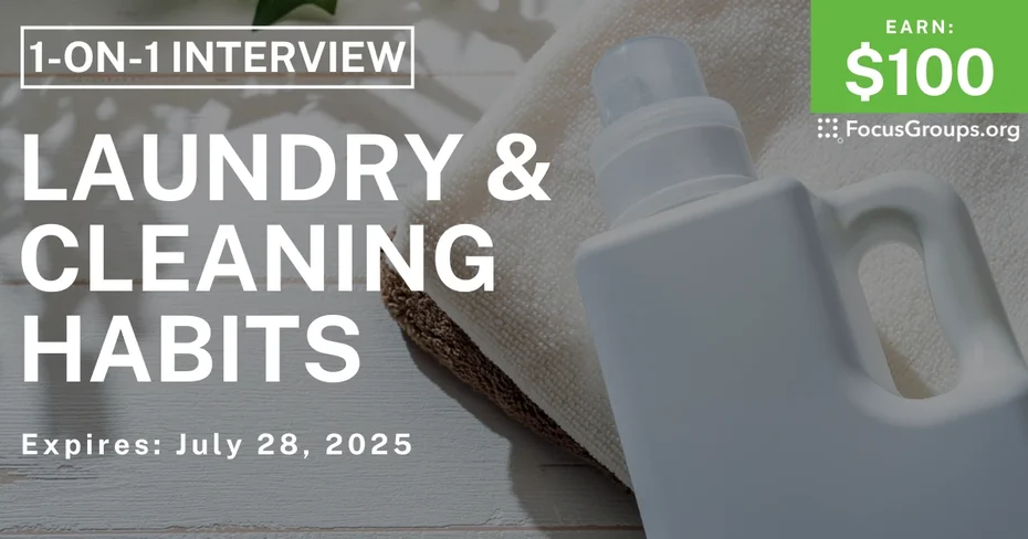 Research Study in Cincinnati on Laundry & Cleaning Habits