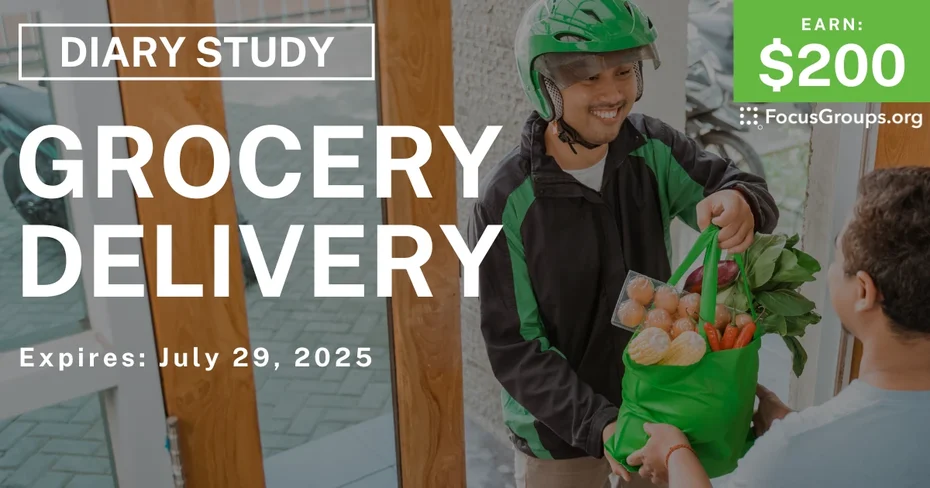 Research Study on Grocery Delivery - $200