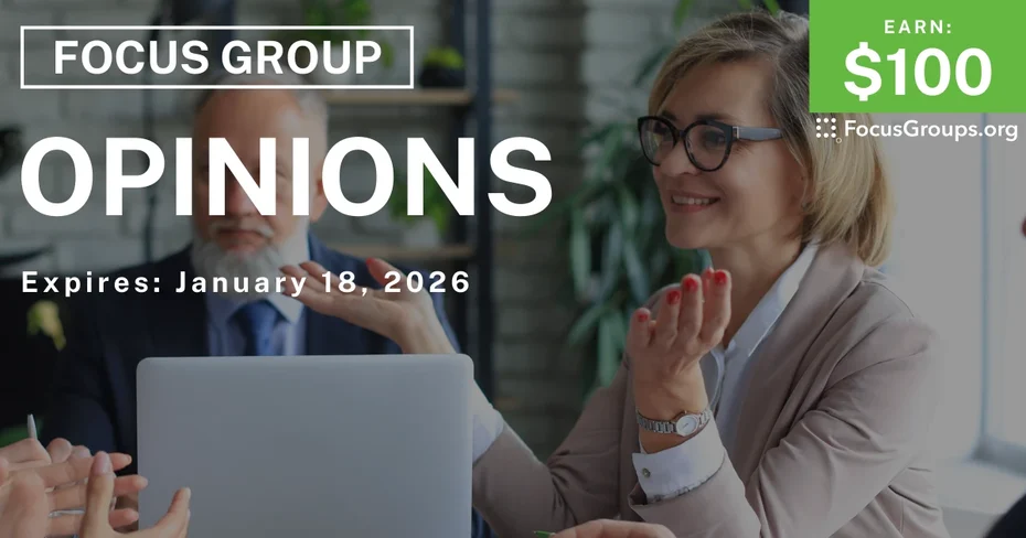 Baltimore Opinions Focus Group - $100 - $100 - 01/06/2026