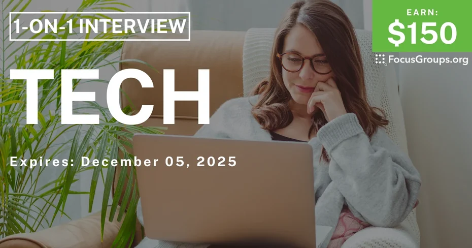 Research Study in Vancouver on Tech - $150 - $150 - 11/28/2025