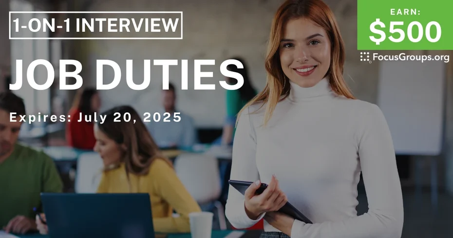 Research Study on Job Duties - $500