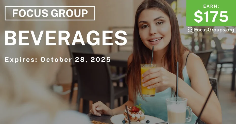 Focus Group in NYC on Beverages - $175 - $175 - 10/15/2025