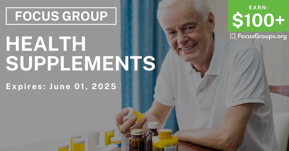 Focus Group in Cincinnati on Health Supplements - $100+ - 05/29/2025
