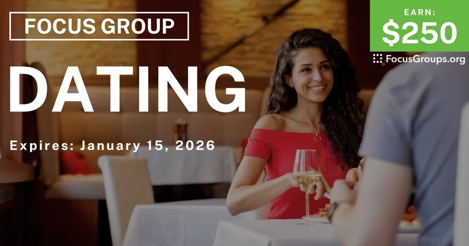 Focus Group for Women on Dating - $250 - $250 - 12/29/2025