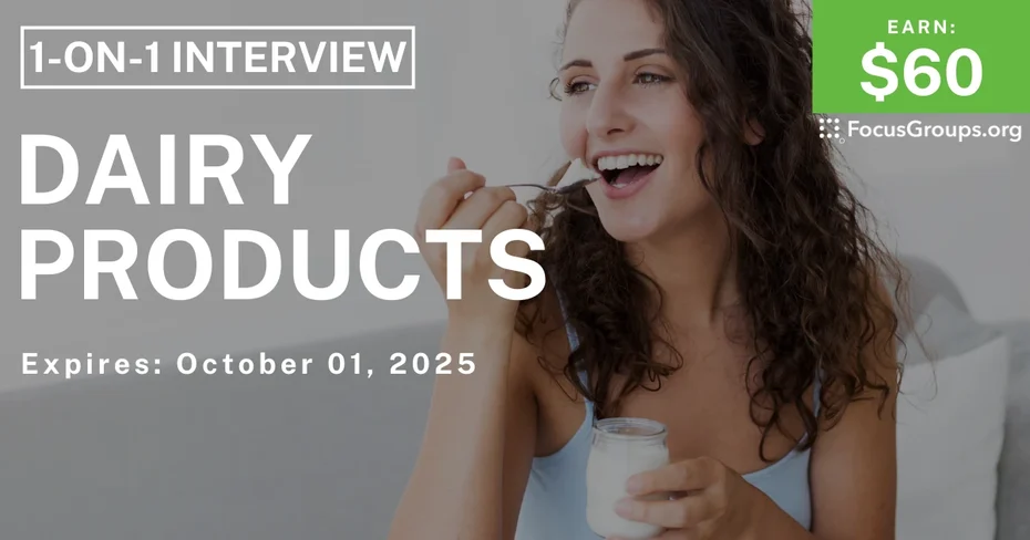 Research Study on Dairy Products - $60
