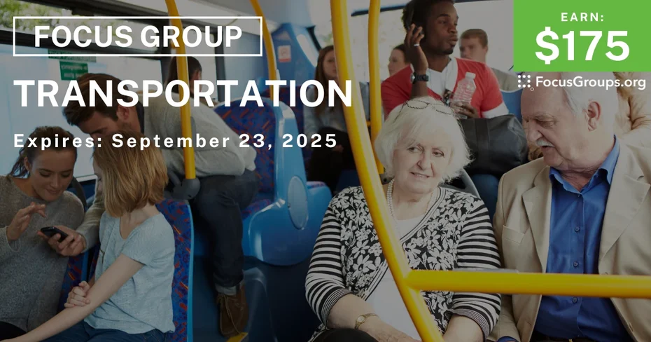 Focus Group for Seniors in Austin on Transportation - $175