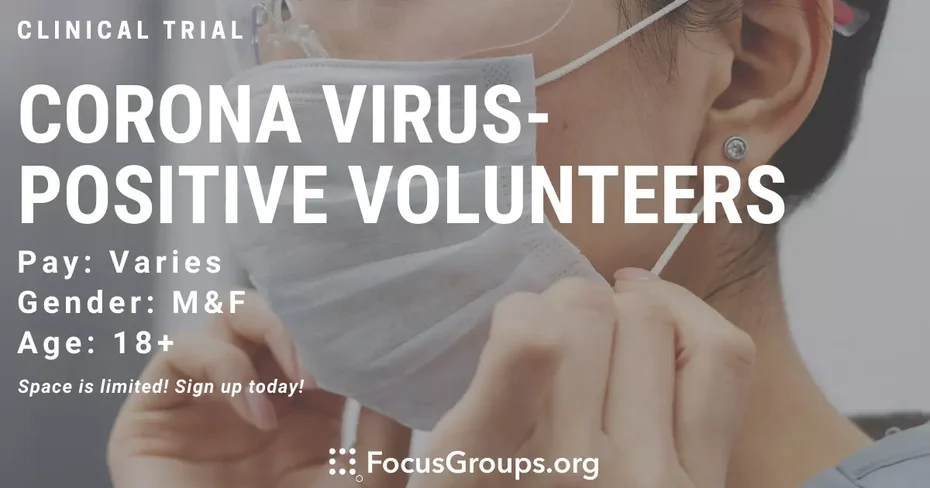 Coronavirus-positive volunteers needed