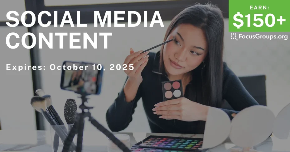 Online Interview on Social Media Content - $150+