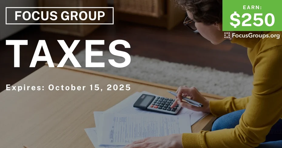 Focus Group in Seattle on Taxes - $150
