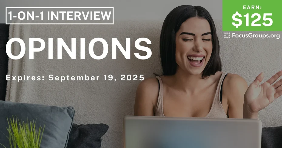 Research Study on Opinions - $125