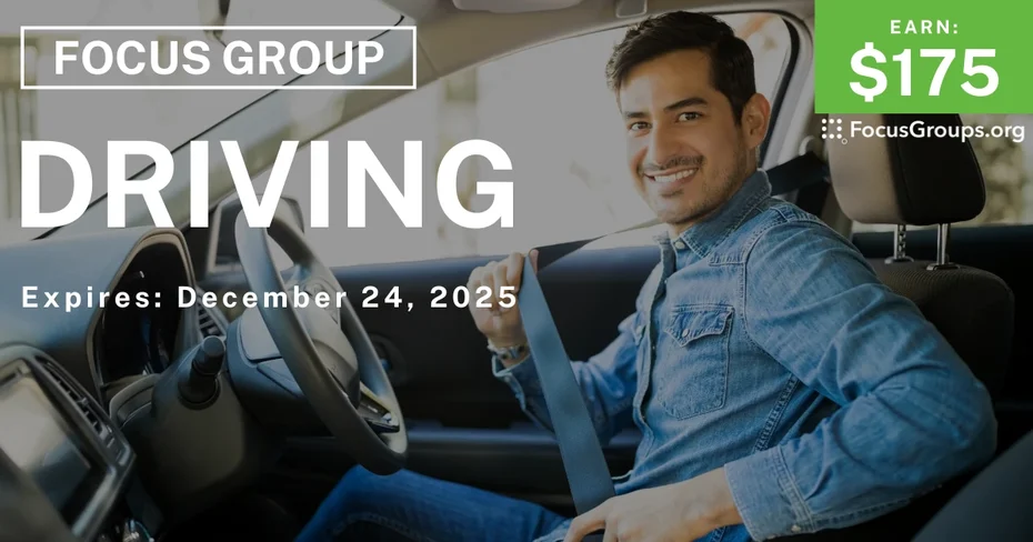 Focus Group for Men in Columbus on Driving - $175 - $175 - 12/12/2025