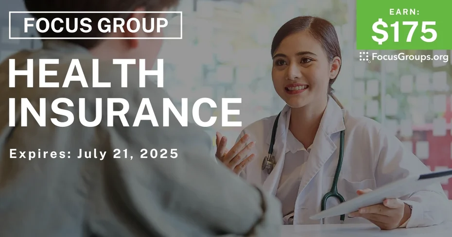 Focus Group in NYC on Health Insurance - $175